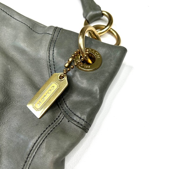 Coach | Vintage 2000s Y2K Large Grey Hobo Genuine Leather - Picture 3 of 8